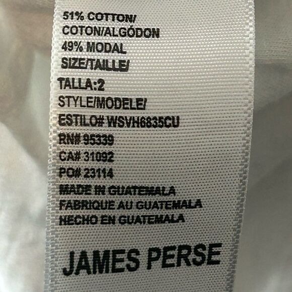 James Perse Ladies White Dress 2 Medium Ruched Sides WSVH6835CU Capsule Casual - Picture 4 of 9